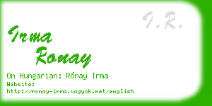 irma ronay business card