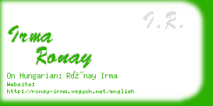 irma ronay business card